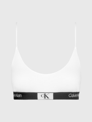 Calvin Klein Kadın Marka Logolu Elastik Bantlı Günlük Kullanıma Uygun Beyaz Spor Sütyeni 000QF7216E-100