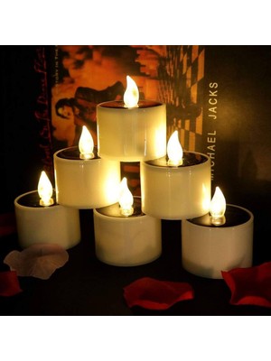 Forlife (1 Adet) Alev Efektli Solar Mum Armatür - Sarı Işık 1W FL-3254