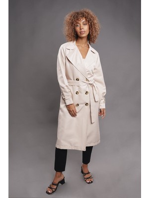 Gabria Tas Gabria Düğmeli Bel Bağcıklı Trenchcoat