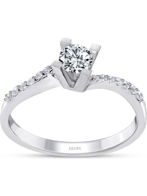 Keops Pırlanta F Renk Toplam 0.39 Karat Pırlanta Tektaş Yüzük