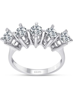 Keops Pırlanta F Renk 1.25 Karat Pırlanta Beştaş Yüzük