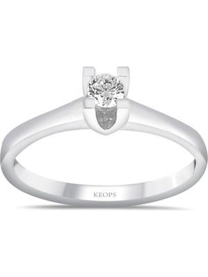 Keops Pırlanta F Renk 0.10 Karat Pırlanta Tektaş Yüzük