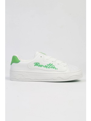 Benetton Platform Beyaz-Yeşil Kadın Ayakkabı BNI-10102