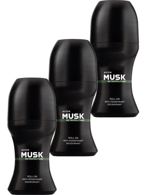 Avon Musk Metropolitano Erkek Rollon 50 Ml. Üçlü Set