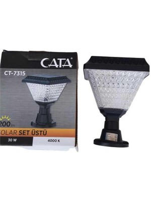 Cata Güneş Enerjili Solar Bahçe Armatür 30W Beyaz CT-7315
