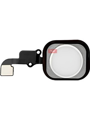 Tkgz Apple iPhone 6 Home Tuşu Flex Gümüş - Lastikli Çerceveli