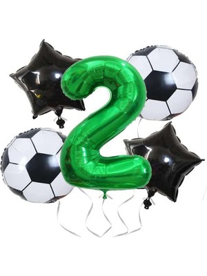 Best Parti Yeşil Rakam Futbol Temalı Balon Seti Yaş 2