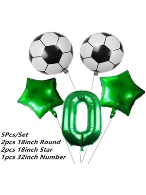 Best Parti Yeşil Rakam Yeşil Yıldız Futbol Temalı Balon Seti Yaş 0