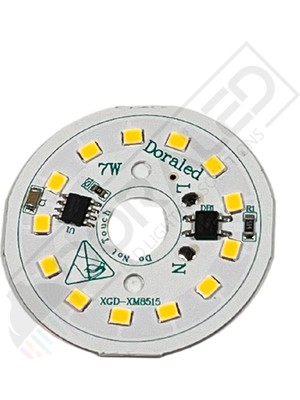 Dora Led 220Volt 7Watt Smd 2835 Ledli Led Modül 10mm Delik Çaplı Gün Işığı  220V 7W Avize Ledi 44mm(3 Adet)