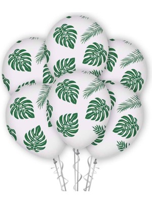 Best Parti Yaprak Desen Baskılı Balon 10 Adet