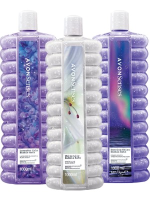Avon Senses Banyo Köpüğü Paketinde Zambak Lavanta Menekşe Ahududu 3 Adet 1000 ml
