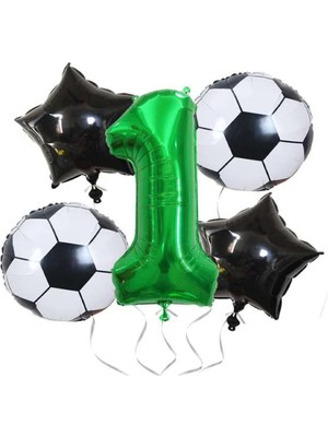 Bal10 Dünyası Yeşil Rakam Futbol Temalı Balon Seti Yaş 1