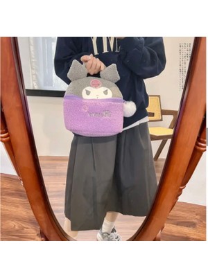 Syn İletişim Kuromi Köstebek Y2K Sanrio Peluş Polar Çanta Hediye En 22 cm Boy 28 cm