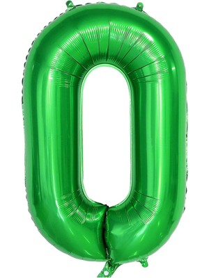 Bal10 Dünyası 0 Rakam Koyu Yeşil Folyo Balon 80 cm