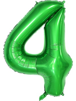 Bal10 Dünyası 4 Rakam Koyu Yeşil Folyo Balon 80 cm
