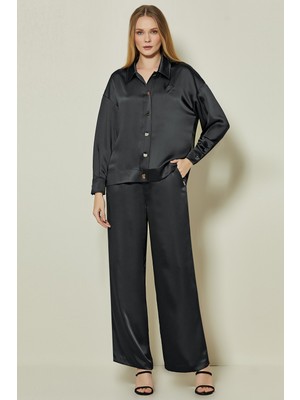 Guitar Düğmeli Siyah Dokuma Ceket