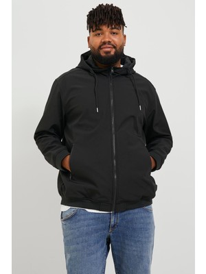 Jack & Jones Jjebasic Büyük Beden Suya Dayanıklı Kapüşonlu Softshell Mont Erkek Mont 12236331