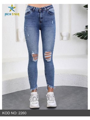 Rich Star Jeans 725 2260 Paça Püsküllü Yırtık