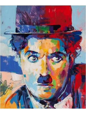 I Am Art Renkli Charlie Chaplin Kasnaklı Sayılarla Boyama Seti