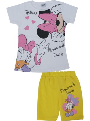 Bebelop Kız Çocuk Mickey Mouse Baskılı Disney 2'li Alt Üst Şort Takım