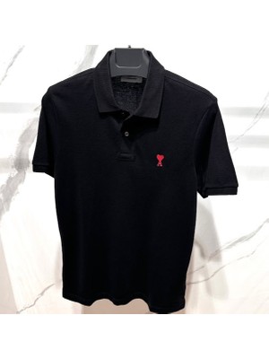 Ami Paris Ami Organik Pamuk De Coeur Polo T-Shirt