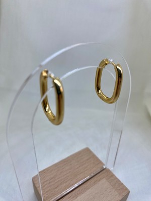 Myra Premium Çelik Oval Gold Küpe