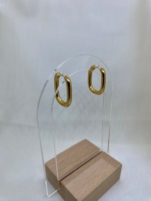 Myra Premium Çelik Oval Gold Küpe