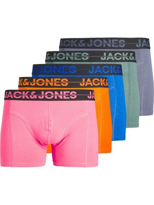 Jack & Jones Jacseth Solıd Trunks 5 Pack Box Pls Erkek Mavi Büyük Beden Boxer 12257404-07