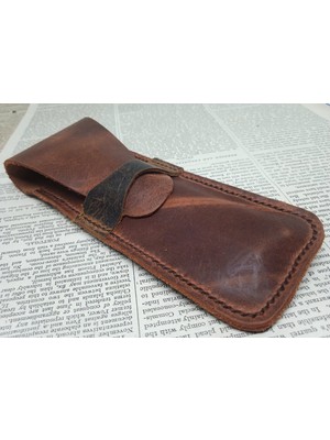 Mahfuz Crazy Hors Hakiki Deri El Emeği Kalemlik Kalem Kutu 27 cm 6 cm 07K8