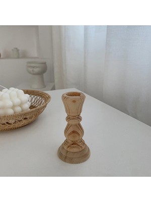 Zhuning Shop 1 No.1 Tarzı Ahşap Sütun Mumluk Vintage Sütun Yemek Masası Centerpiece Sehpa Mantel Veya Herhangi Bir Masa Üstü Için Stand (Yurt Dışından)