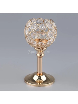 Zhuning Shop 1 Altın-S Tarzı Kristal Metal Mumluk Şamdan Düğün Tatilleri Noel Etkinlikleri Masa Üstü Ev Dekorasyonu Süsleme Tealight Mumluklar (Yurt Dışından)