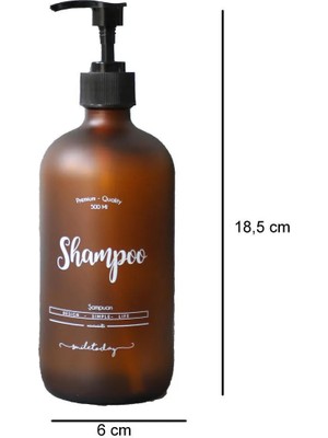 binbirdemet Amber Cam Şampuan Şişesi - 500 ml