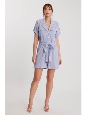 Vitrin Kapak Cepli Kısa Kol Safari Tulum