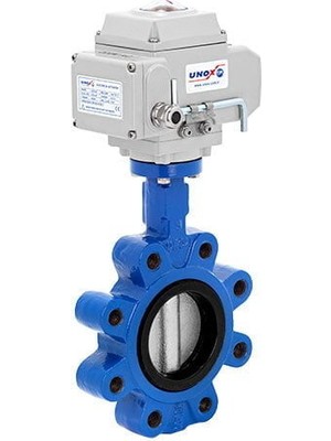 Unox DN40-11/2" Lug Tip 24 V DC Elektrikli Aktüatörlü Kelebek Vana  Paslanmaz AISI304 Klape