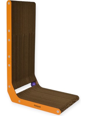 Rotipet L Şeklinde Karton Kedi Tırmalama 28X42X68 cm İç Mekan Kullanımı için Turuncu