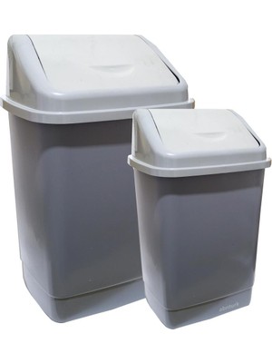 Süper 2li Klik Kapaklı Çöp Kovaları 50 Liitre+30 Litre 2 Adet Bidon Set Sağlam Kalite Geniş Hazneli