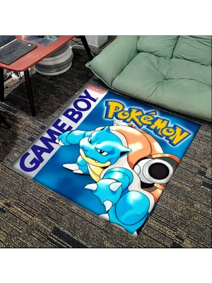 Get Carpet Yıkanabilir Kaymaz Taban Nostaljik Pokemon Desenli Çocuk Genç Odası Oyuncu Halısı