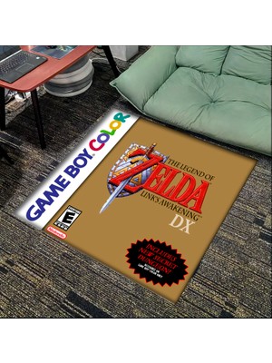 Get Carpet Yıkanabilir Kaymaz Taban Nostaljik Zelda Desenli Çocuk Genç Odası Oyuncu Halısı