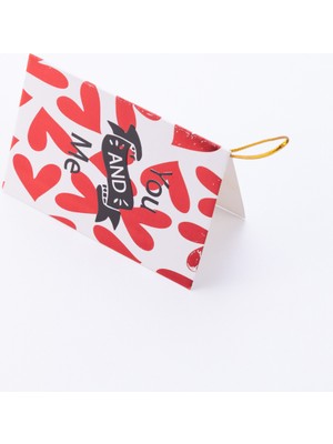 Bimotif Sevgililer Günü Temalı Tebrik Kartı, 10X7 Cm, You And Me