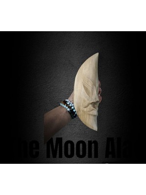 The Moon Alaçati Ahşap Maske Ay Dede Yüz Duvar Objesi Dekoratif