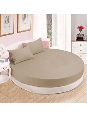 Zambak Tekstil Çap Seçenekli Yuvarlak Lastikli Çarşaf Seti Pamuklu