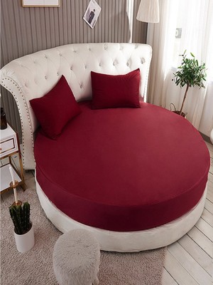 Zambak Tekstil Çap Seçenekli Yuvarlak Lastikli Çarşaf Seti Pamuklu