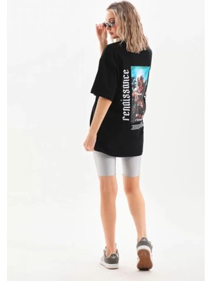 Drgy Unisex Baskılı Oversize T-Shirt - Siyah