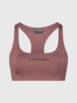 Calvin Klein Kadın Marka Logolu Destekleyici Iç Bantlı Astarlıı Dolgusuz Çift Örgülü Günlük ve Spor Kullanımına Uygun Pembe Spor Sütyeni 00GWS4K171-LKO