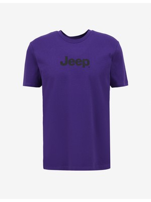 Jeep Mor Erkek Bisiklet Yaka Baskılı T-Shirt J4SM-TST7246