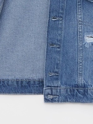 LC Waikiki Lcw Kids Yırtık Detaylı Kız Çocuk Jean Ceket