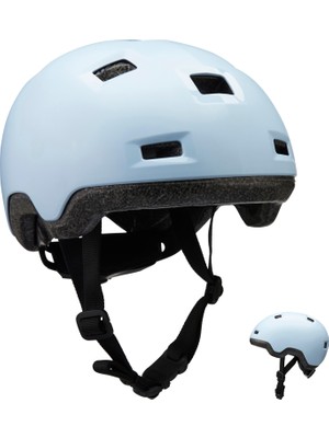 Decathlon Oxelo Çocuk Kaskı - Pastel Mavi - Paten Kaykay Scooter İçin Hafif ve Dayanıklı Koruma B100
