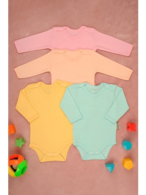 Bebe Tospik 4/'Lü Pamuklu Uzun Kollu Çıtçıt Body Zıbın