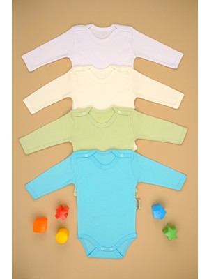 Bebe Tospik 4/'Lü Pamuklu Uzun Kollu Çıtçıt Body Zıbın