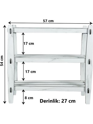 RealWood  3 Katlı Ahşap Dekoratif Ayakkabılık